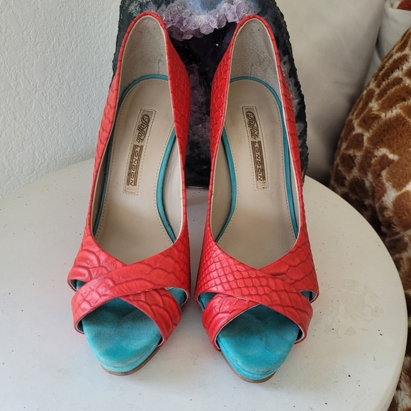 BUFFALO BRAND REAL LEATHER OPEN TOE HIGH HEEL - Picture 3 of 7